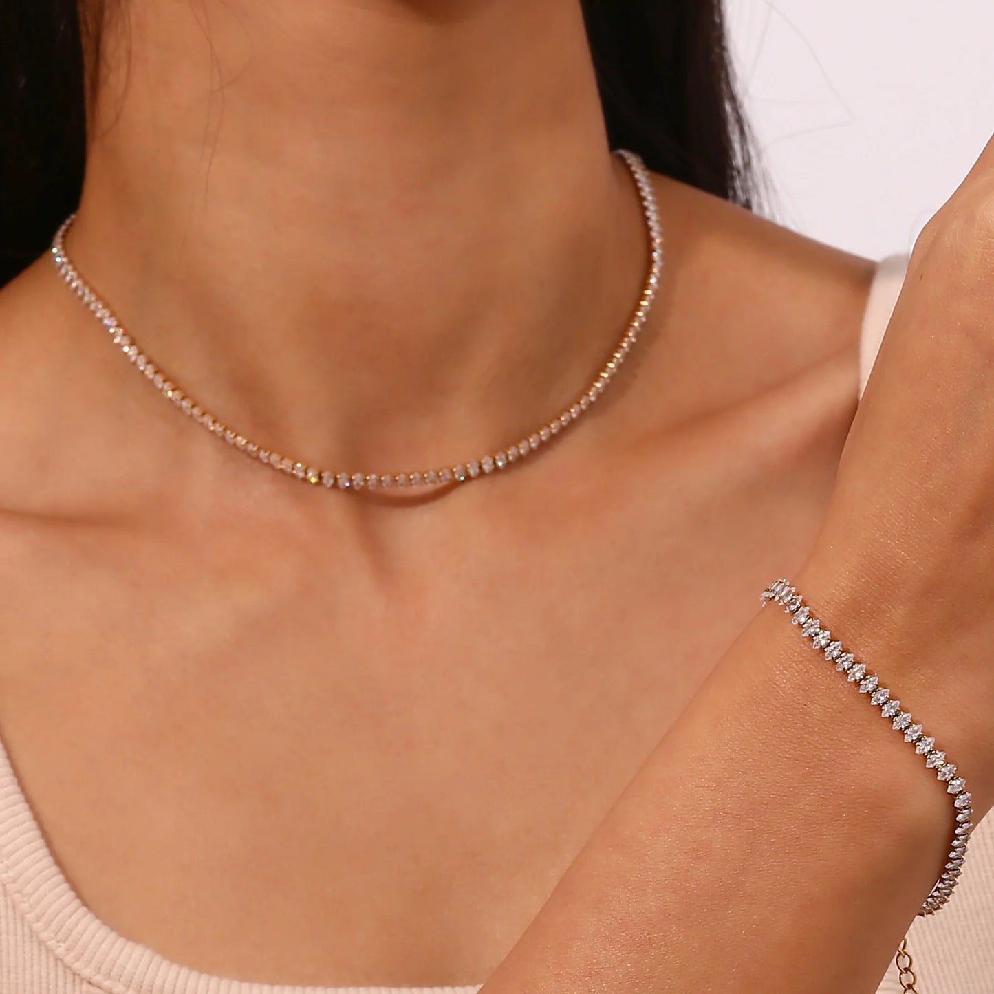 Stellar Grace Tennis Necklace