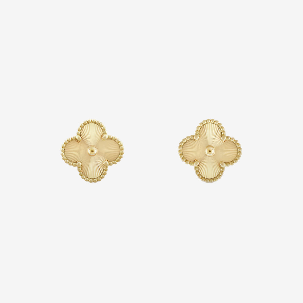 Fortune Clover Earrings | Gold