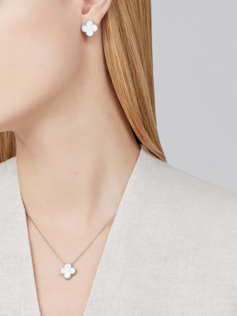 Celeste Clover Set | White&Silver