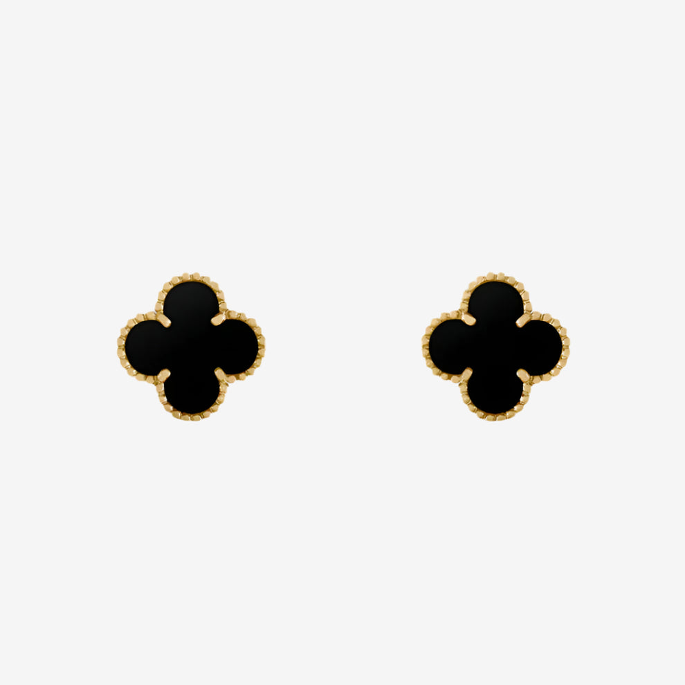 Fortune Clover Earrings | Black