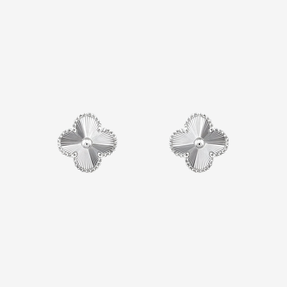 Fortune Clover Earrings | Silver