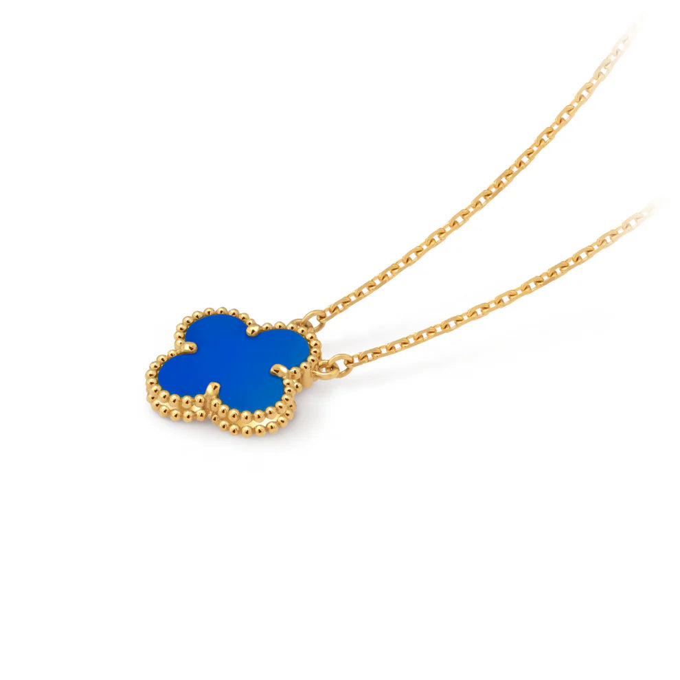 Fortune Clover Necklace | Blue&Gold