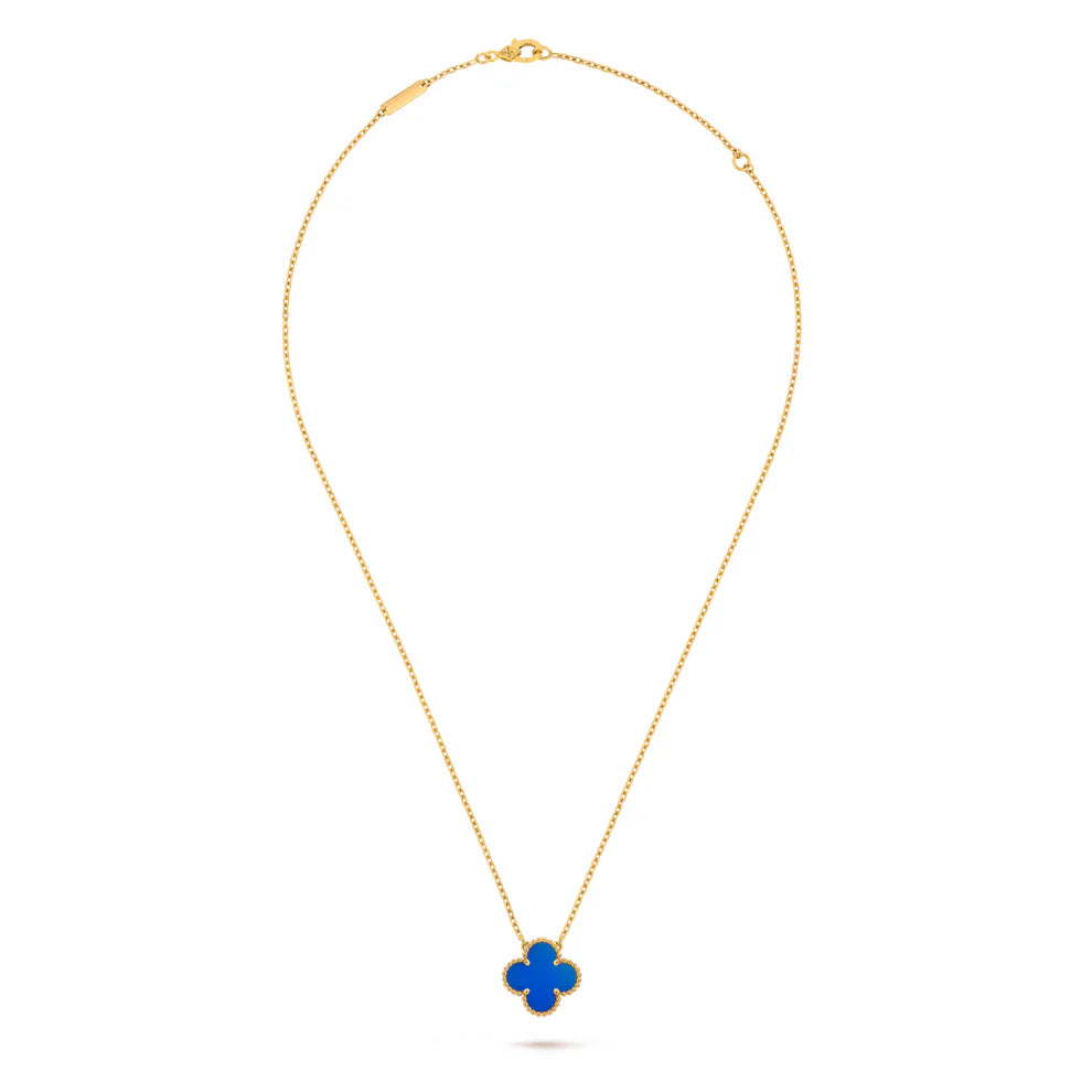 Fortune Clover Necklace | Blue&Gold