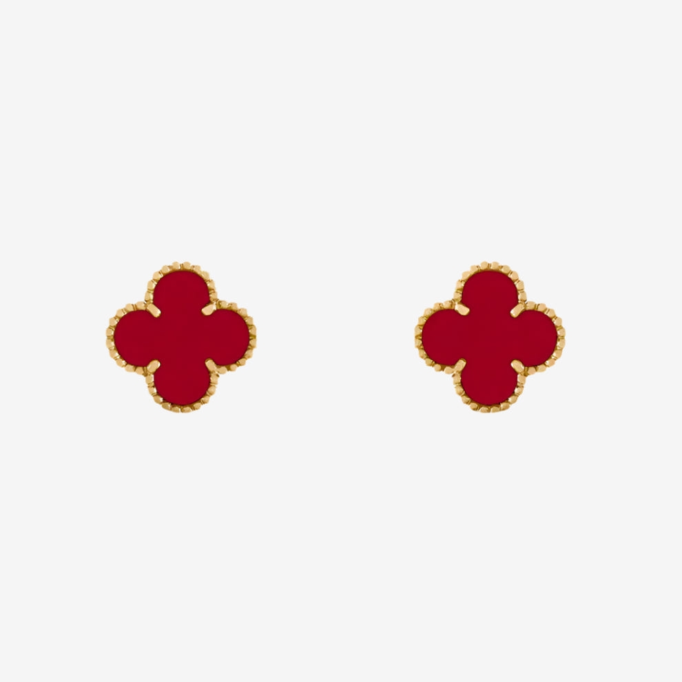 Fortune Clover Earrings | Red