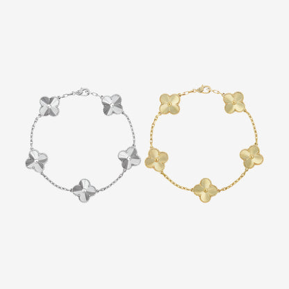Fortune Clover Bracelet Set | White+Gold