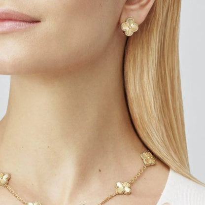 Fortune Clover Earrings | Gold