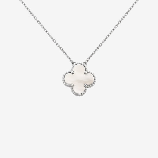 Fortune Clover Necklace | White&Silver