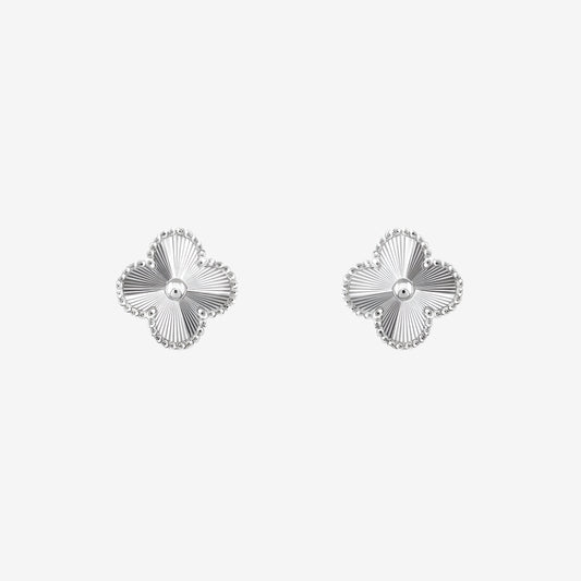 Fortune Clover Earrings | Silver
