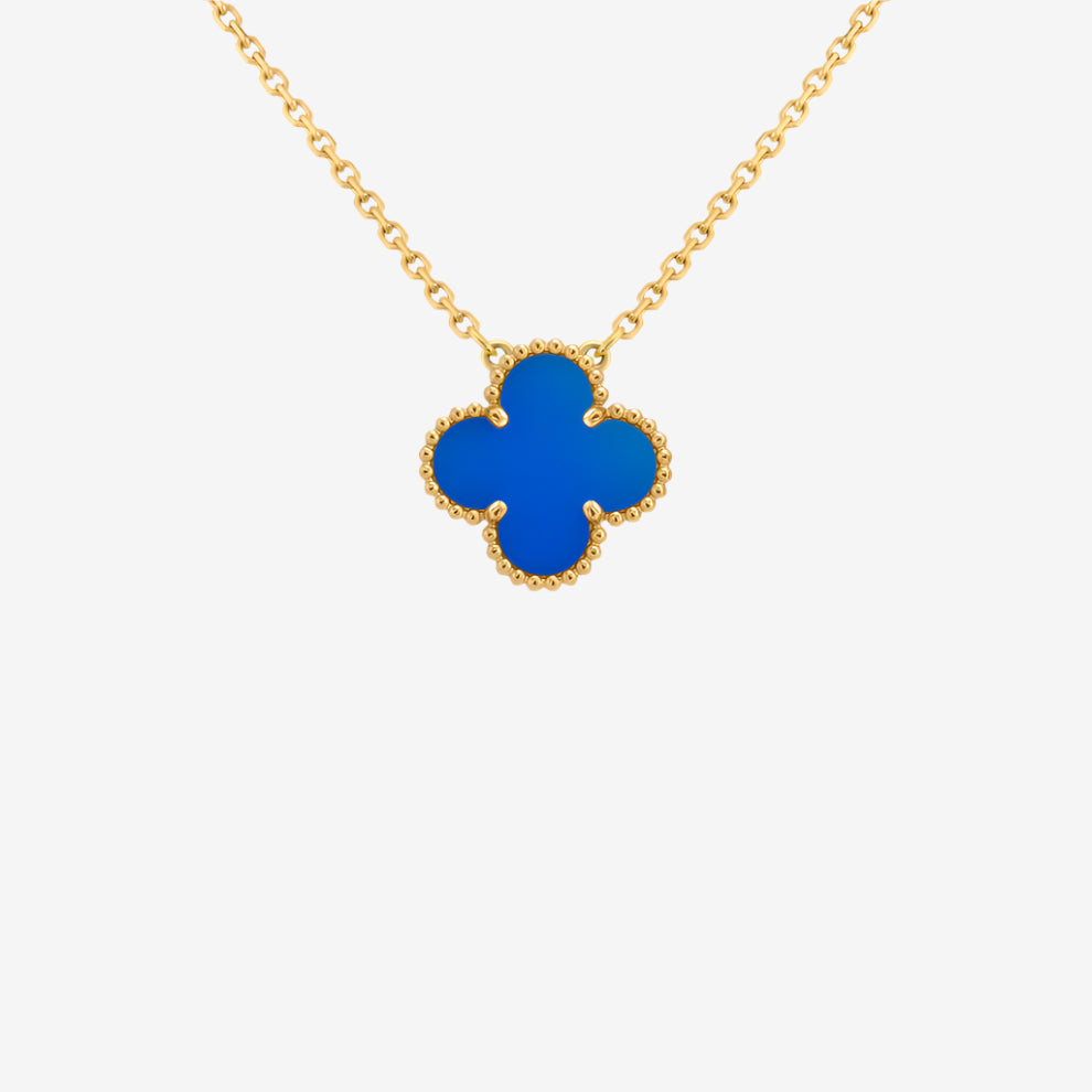 Fortune Clover Necklace | Blue&Gold
