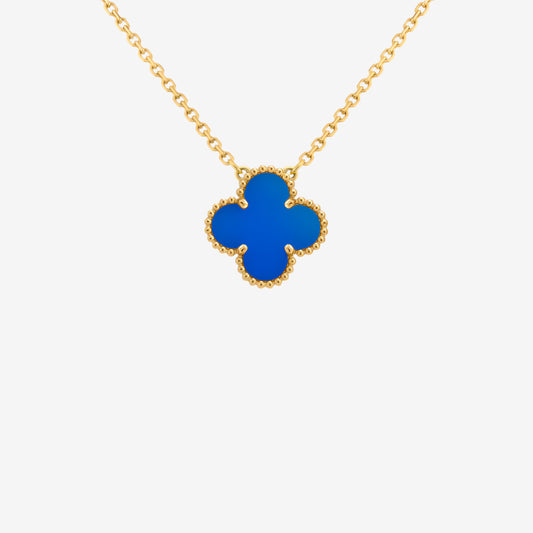 Fortune Clover Necklace | Blue&Gold