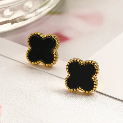 Fortune Clover Earrings | Black
