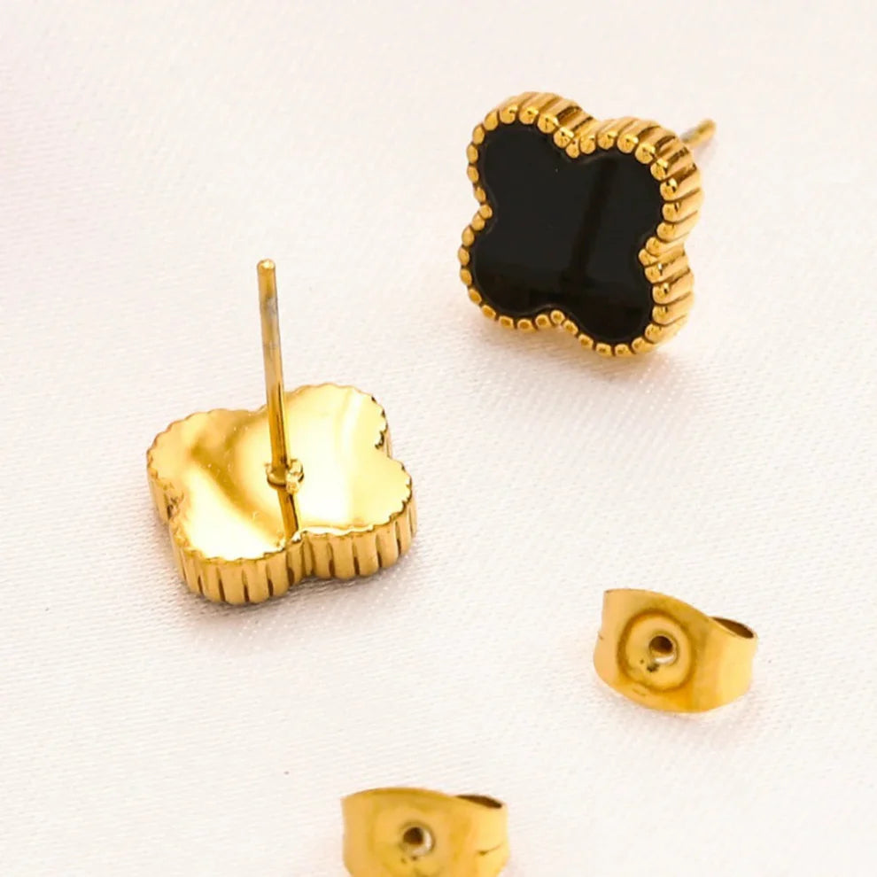 Fortune Clover Earrings | Black