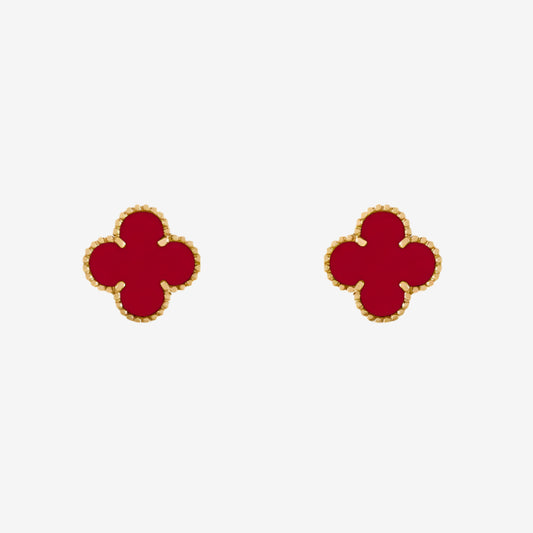 Fortune Clover Earrings | Red