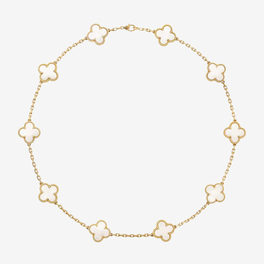 Luxurious Clover Necklace | White
