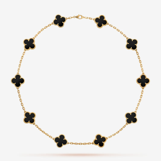 Luxurious Clover Necklace | Black