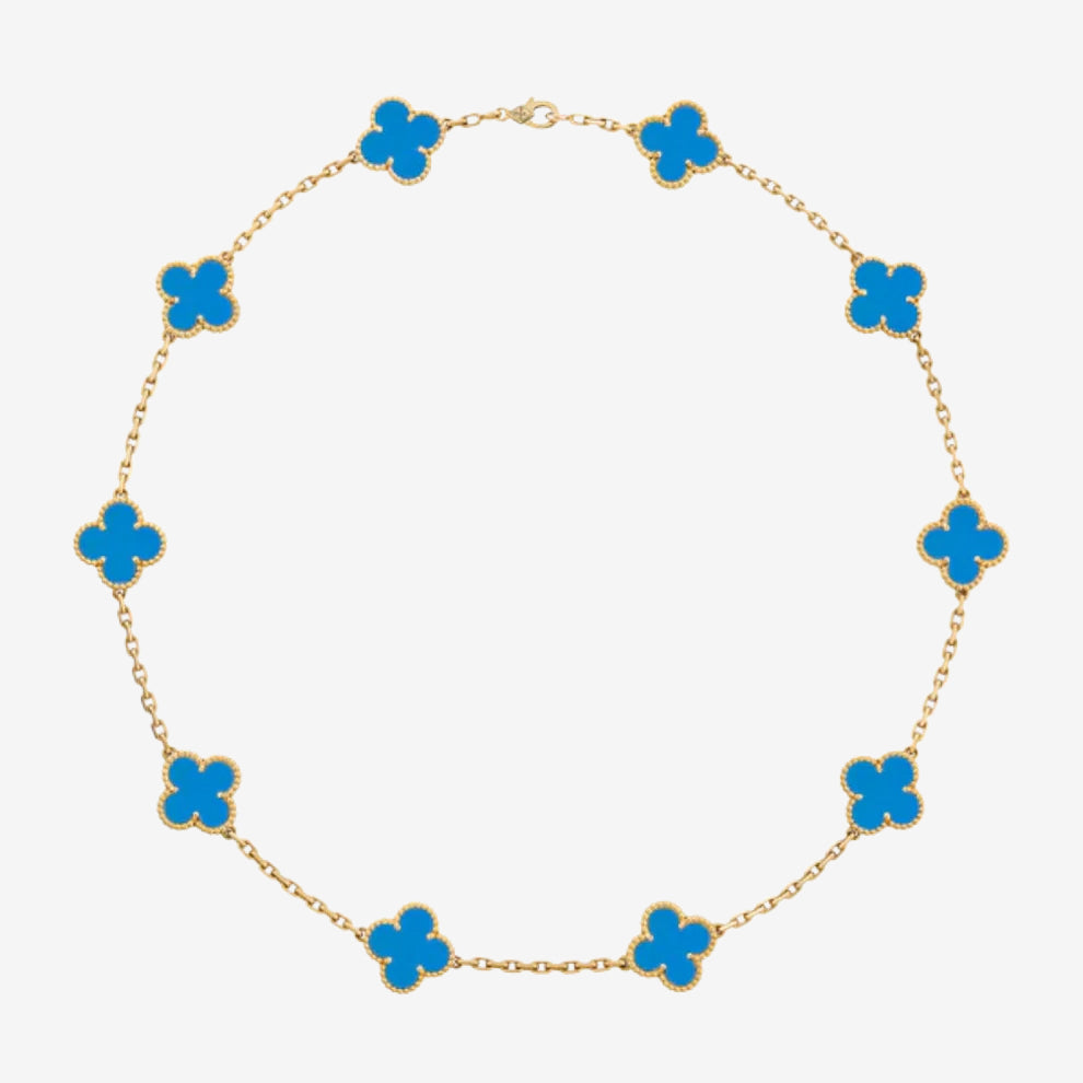 Luxurious Clover Necklace | Blue