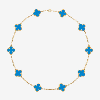 Luxurious Clover Necklace | Blue