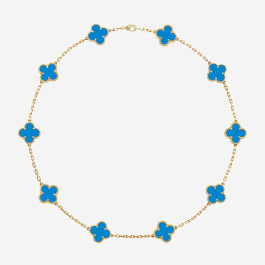 Luxurious Clover Necklace | Blue