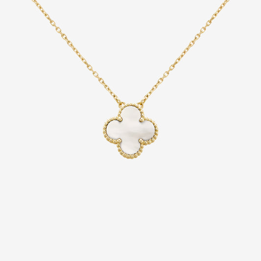 Fortune Clover Necklace | White&Gold